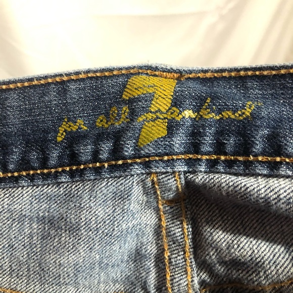 7 For All Mankind 7FAM Relax Button Fly Straight Jeans Mens 34 Medium Wash - Picture 9 of 12